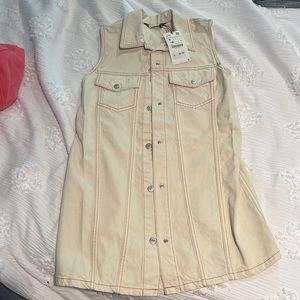 White Zara denim dress